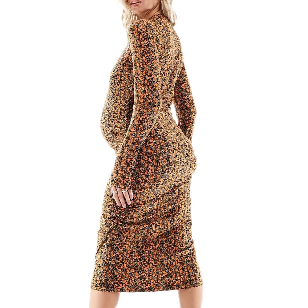 Robe Orange/Noir Femme Mamalicious Laura 2