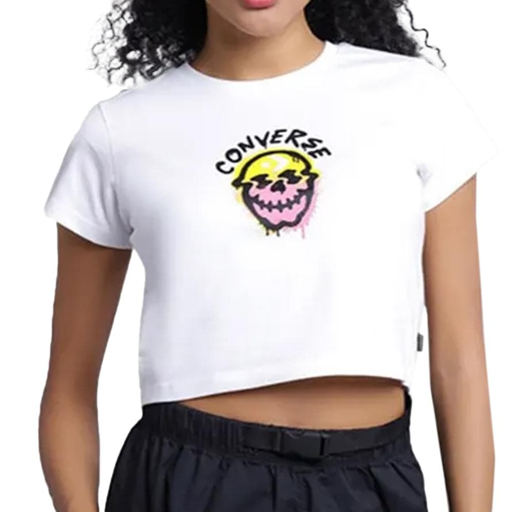 T-shirt Blanc Femme Converse Spray 1