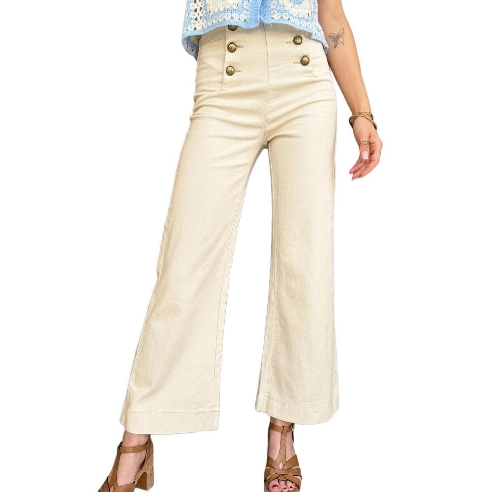 Jean Wide Beige Femme Oraije Victorine 1