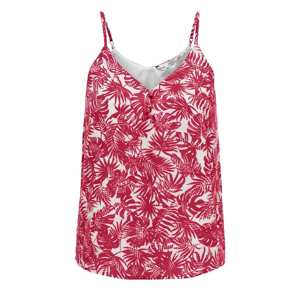 Débardeur Blanc/Rose Femme Only Button Singlet 1