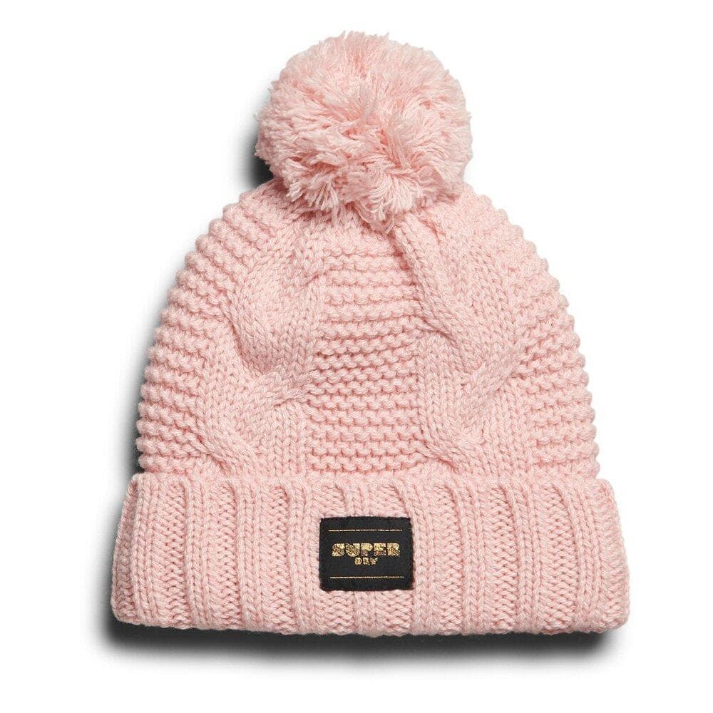 Bonnet Rose Femme Superdry Cable Knit Beanie 1