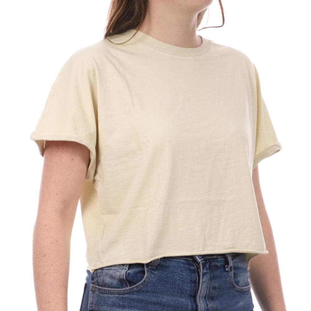T-Shirt Crop Jaune JDY Femme Agnes 1
