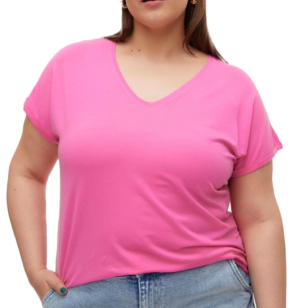 T-shirt Rose Fushia Femme Vero Moda Aya Curve 1