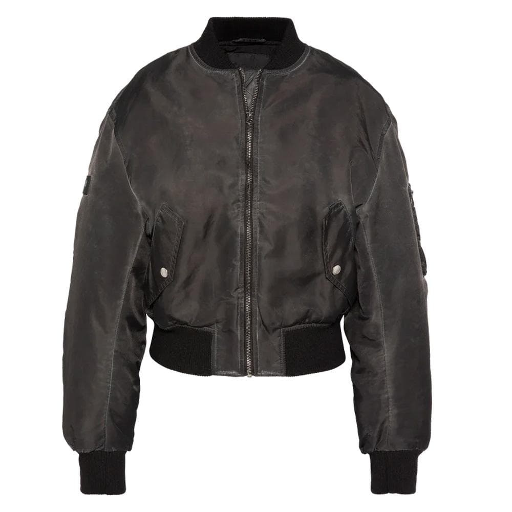 Veste Bomber Femme Noir Schott Oversize Washed 1