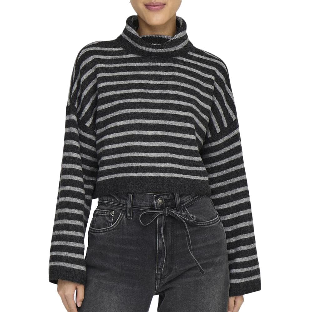 Pull Col roulé Noir/Gris Femme Only Talio 1