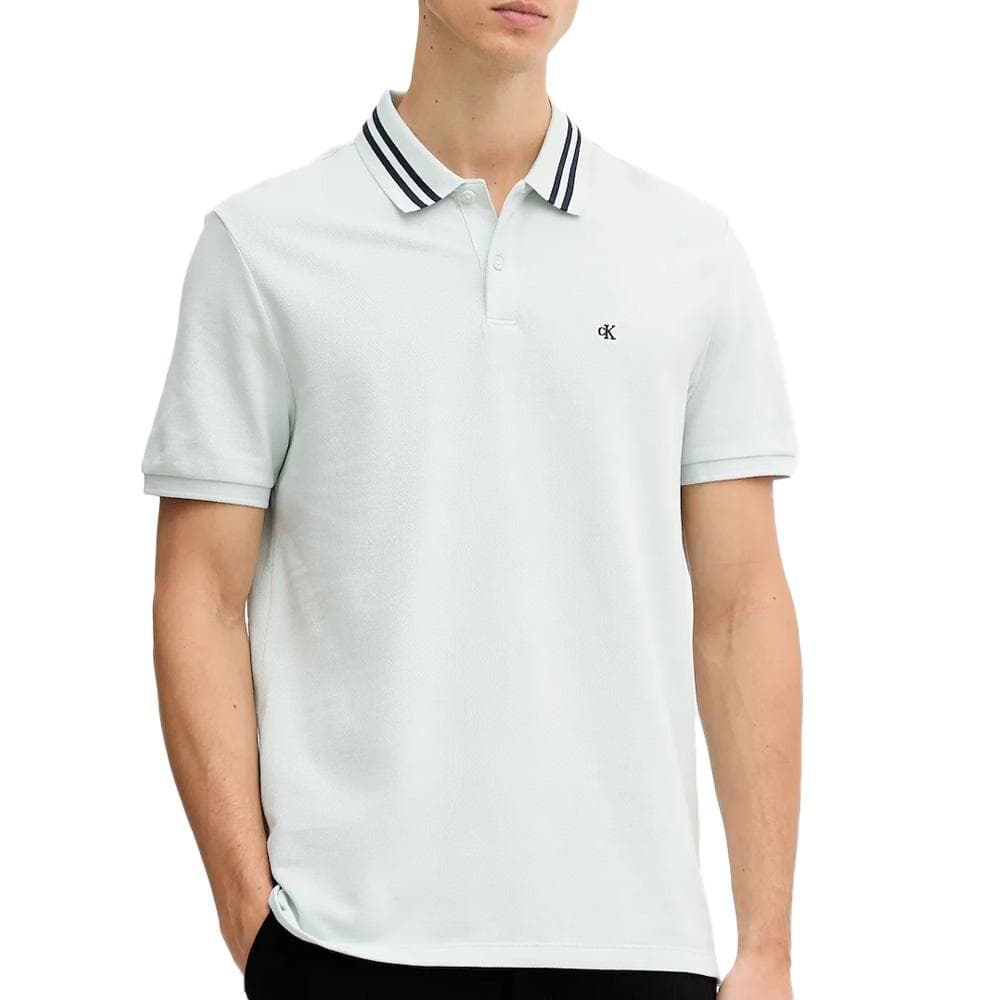 Polo Turquoise Homme Calvin Klein Jeans Pique 1