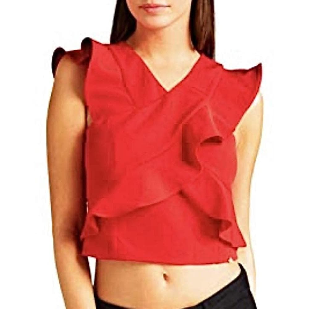 Top Rouge Femme Guess Ruffle 1