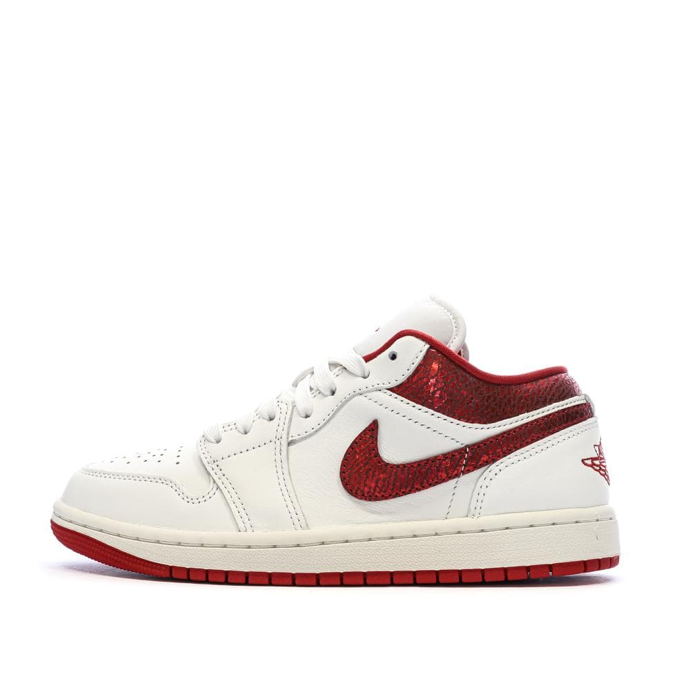 Baskets Blanc/Rouge Femme Nike Air Jordan 1 Low 1