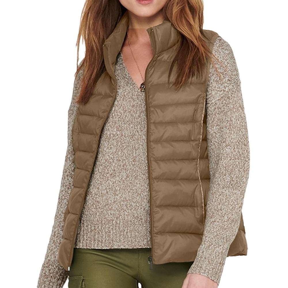 Doudoune Sans Manches Marron Femme Only Quilted 15225157 1