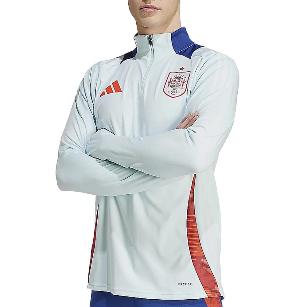 Espagne Sweat 1/2 zip Bleu Pâle Homme Adidas 2024 1