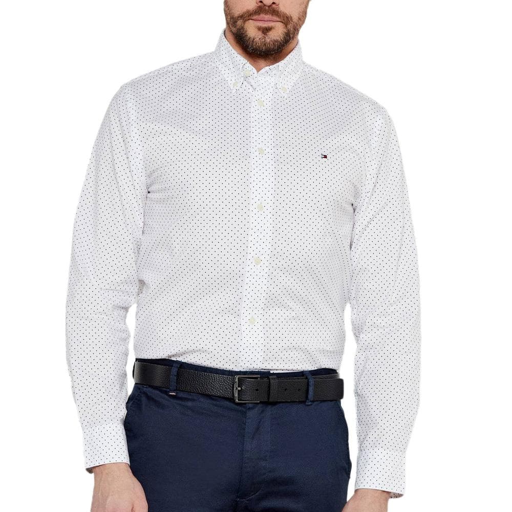 Chemise Blanches Imprimé Homme Tommy Hilfiger Flex Poplin Polka 1