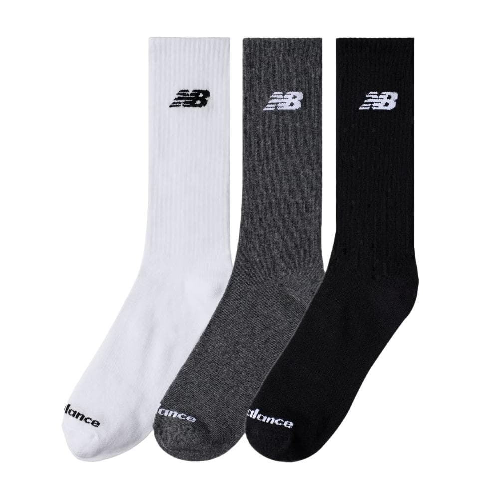 X3 Paires de Chaussettes Gris/Noir/Blanc Homme New Balance Crew 2