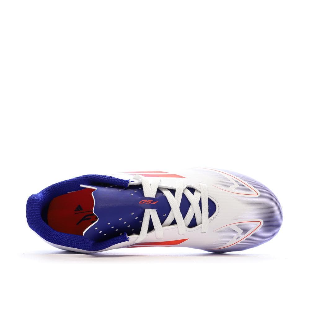 Chaussures de football Blanches/Bleu Garçon Adidas F50 Club Fxg 4