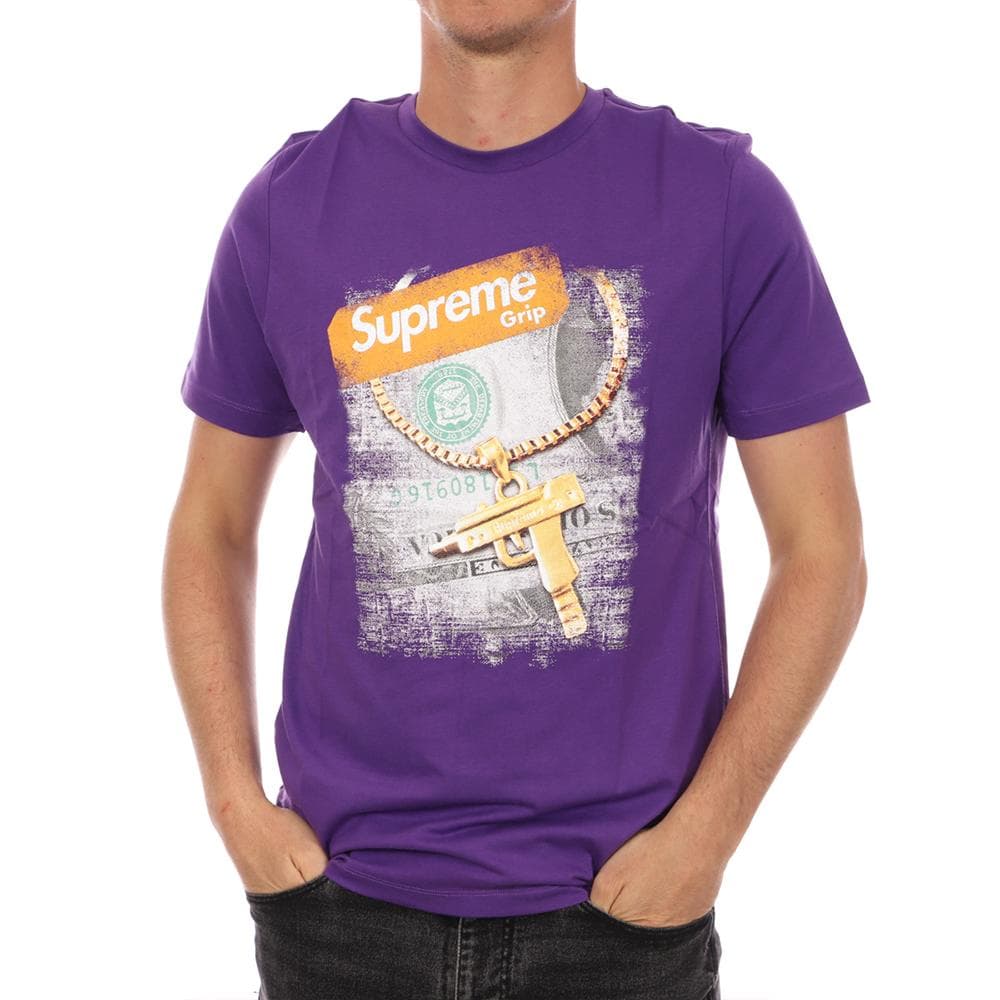 T-shirt Violet Homme Supreme Grip Gun 1