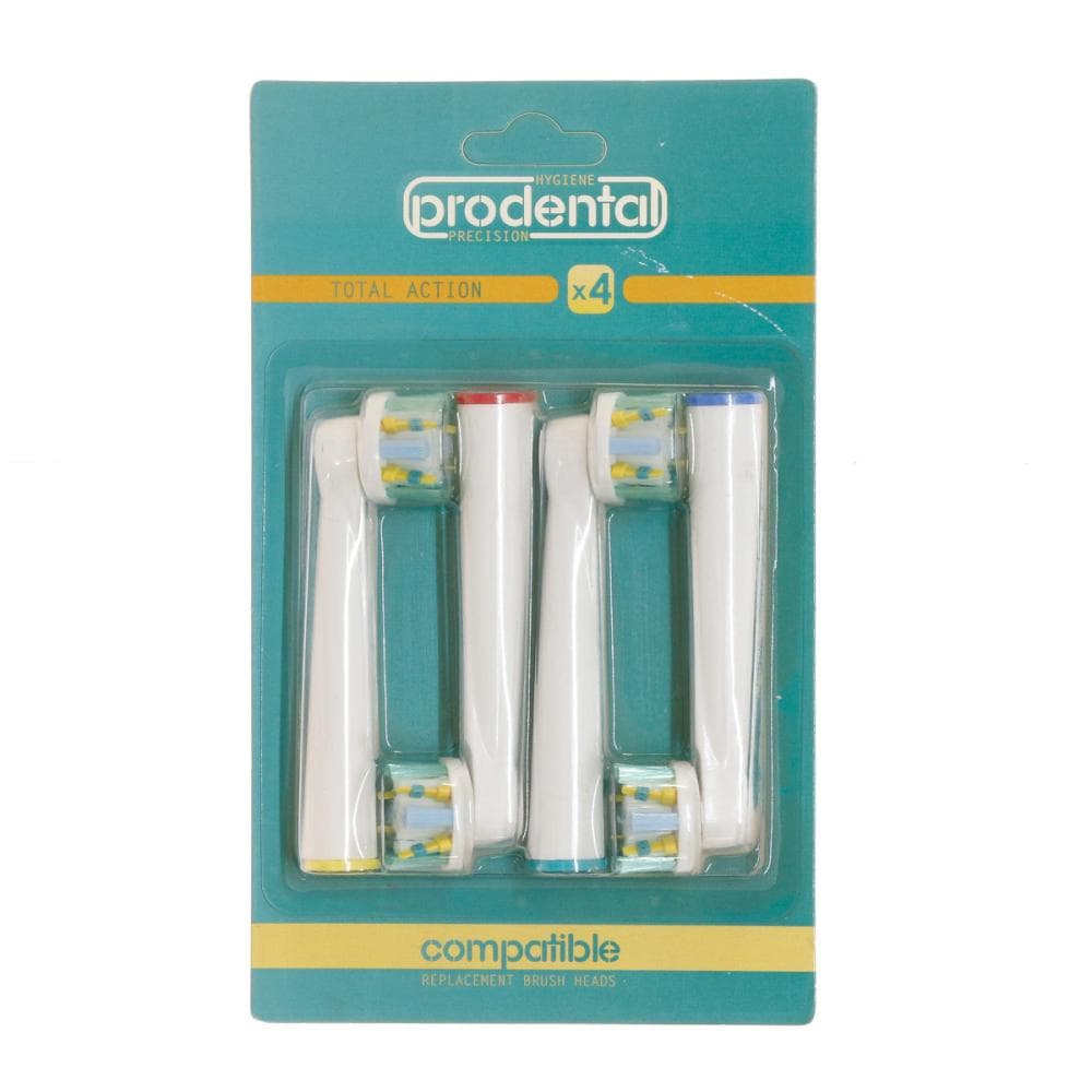 x4 Brossettes Rotative de Rechange Prodental Total Action 1