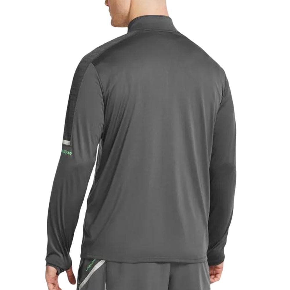 Sweat 1/4 gris/vert Homme Under Armour Core+ Tech 2