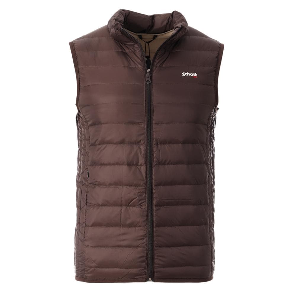 Doudoune Sans Manches Marron Homme Schott OAKLANDVRS 1