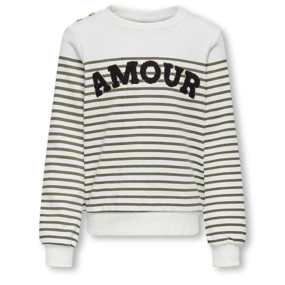 Sweat Blanc/Vert Fille Kids ONLY Shela 1