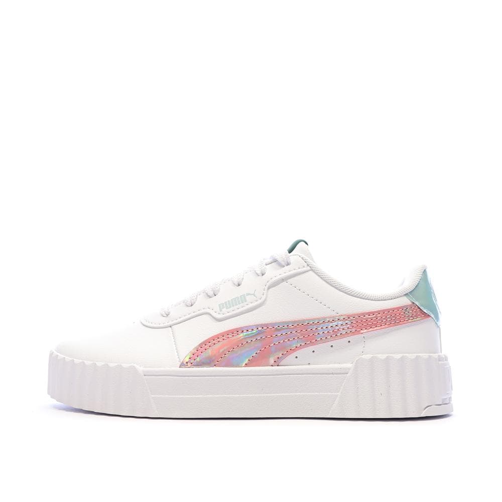 Baskets Blanche/Rose/Bleu Fille Puma Carina 1