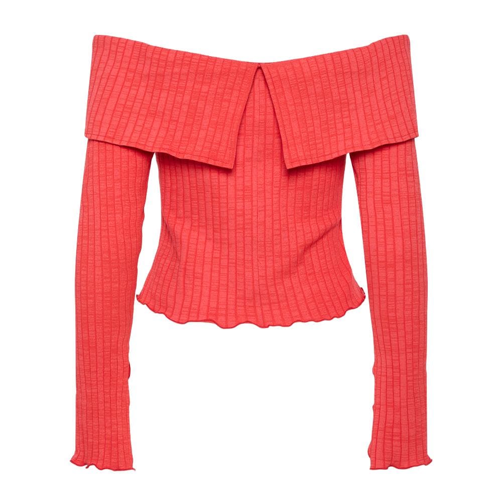 T-Shirt Rouge Femme Pieces Jazmine 2