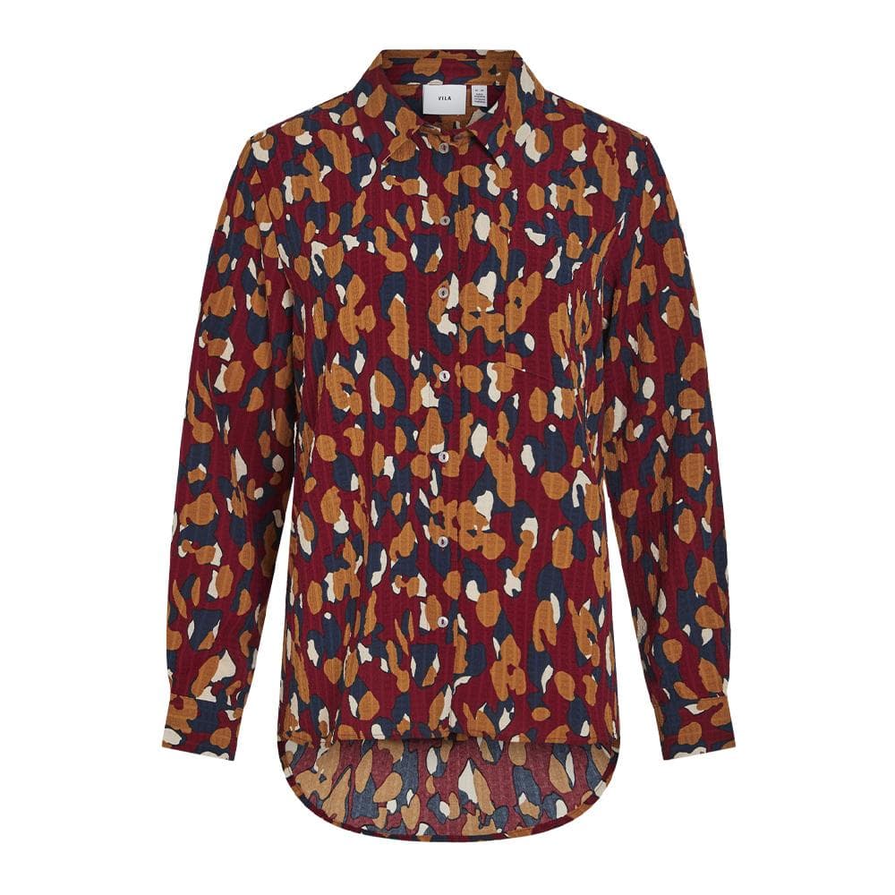 Chemise Bordeaux/Marine Femme Vila Lura 1