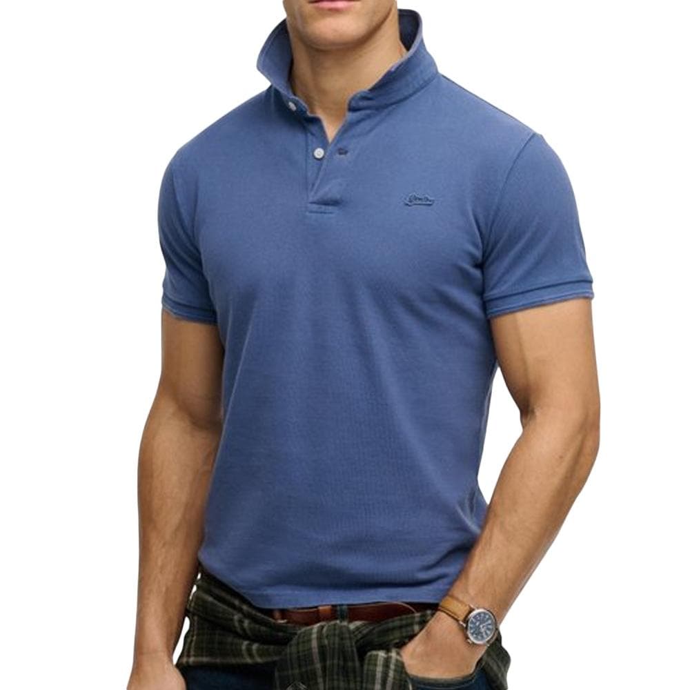 Polo Bleu Homme Superdry Classic Pique 1