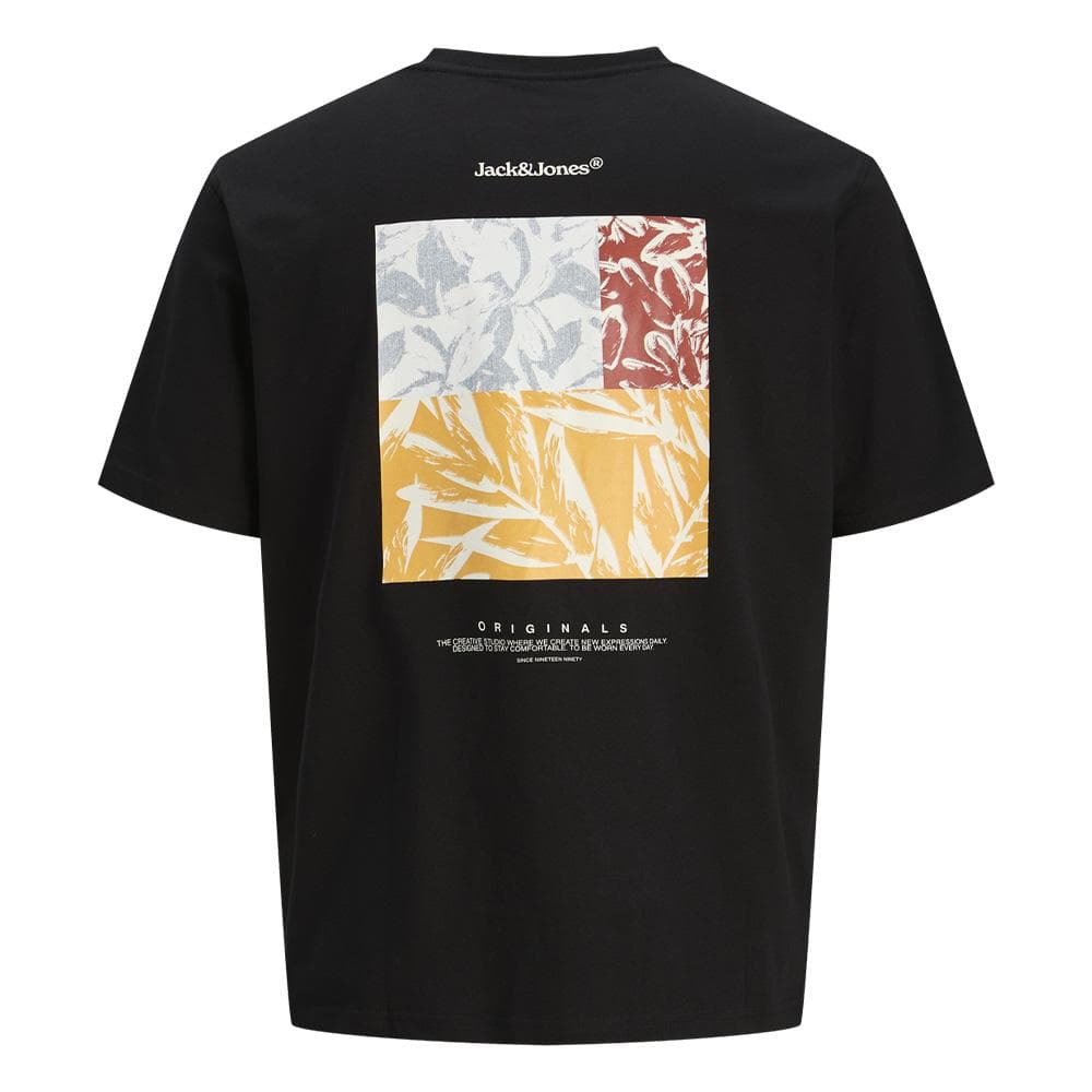 T-Shirt Noir/Jaune Homme Jack & Jones Back 4