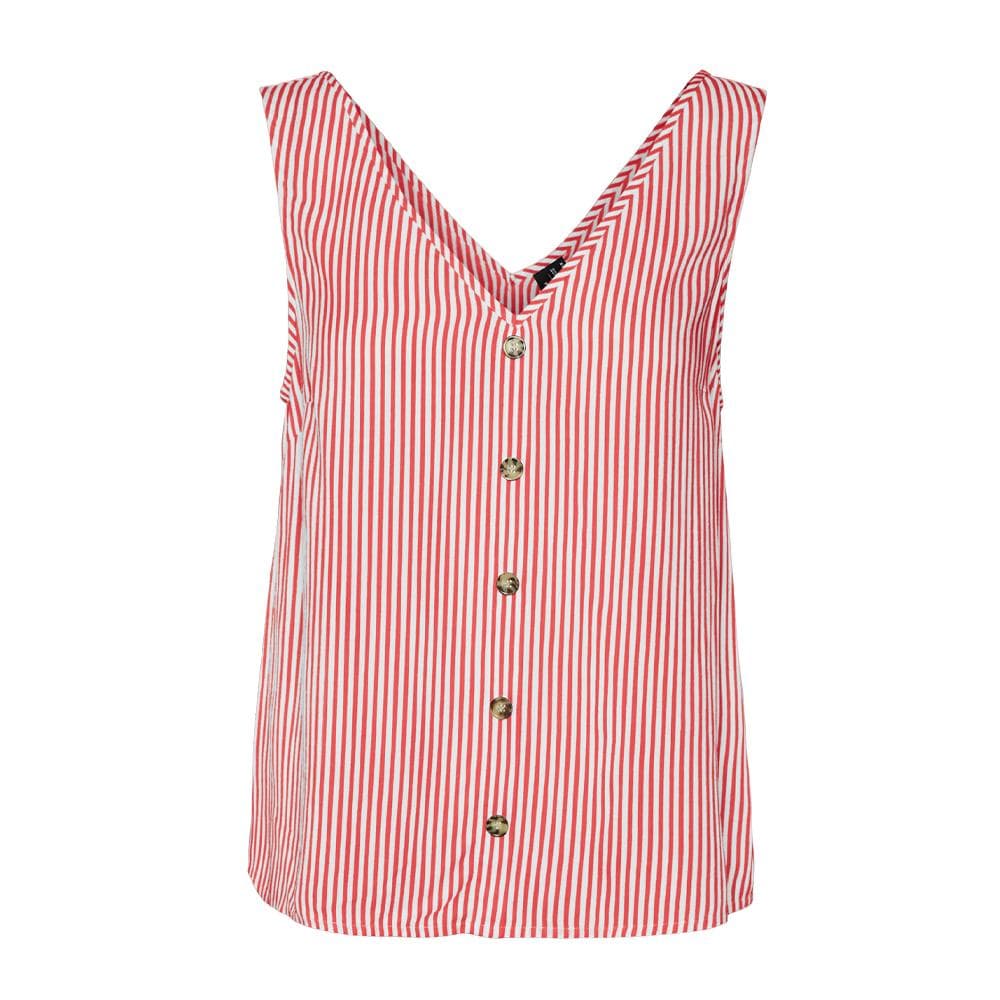 Blouse à Rouge/Blanc Femme Vero Moda Bumpy 1