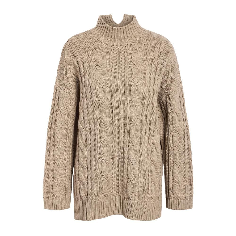 Pull en Maille Beige Femme Noisy May Knit Tunic 1