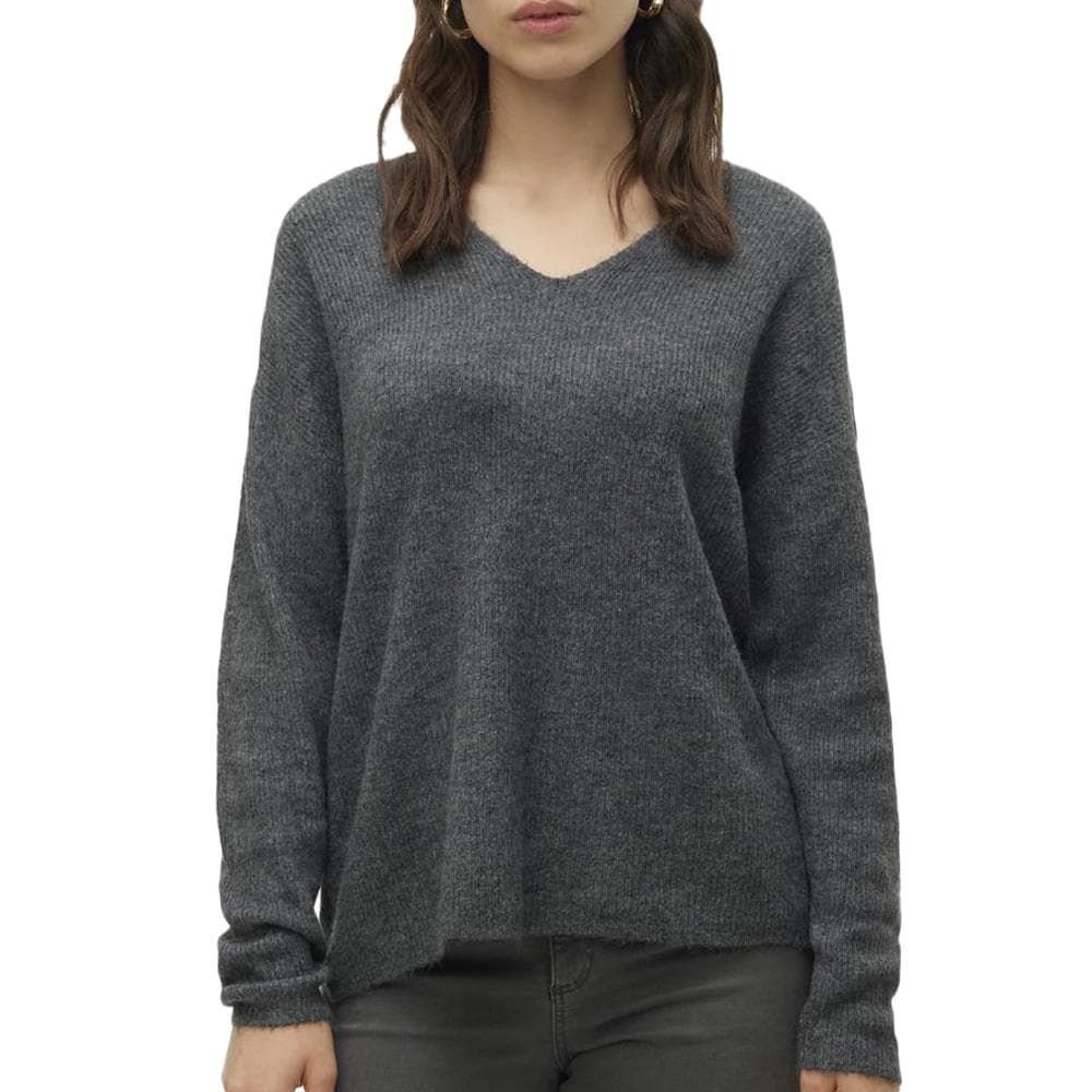 Pull Gris Foncé Femme Vero Moda Crew 1
