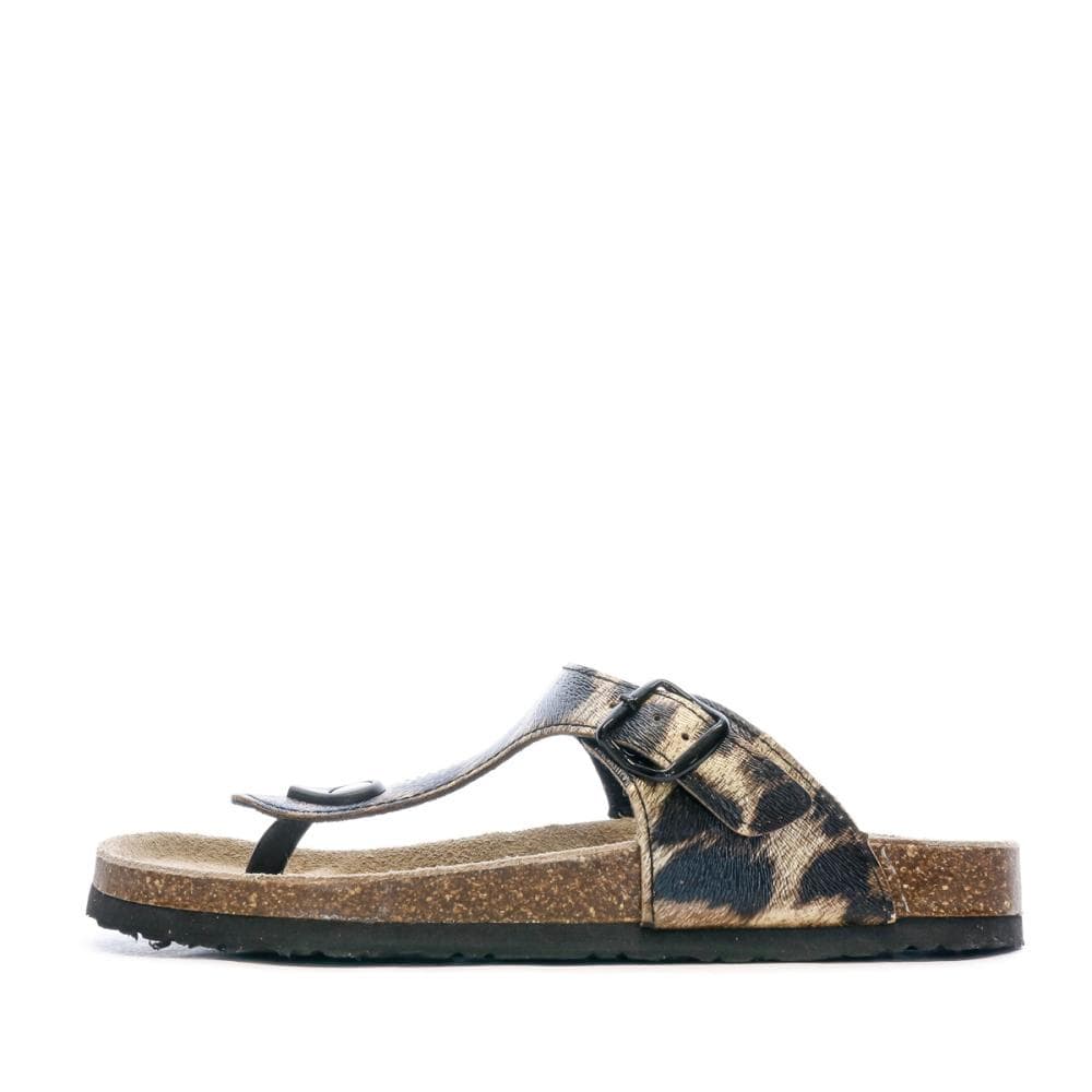 Sandales Noir/Doré Léopard Femme Beppi 1