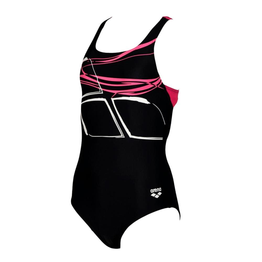 Maillot de bain 1 pièce Noir Fille Arena Pro Logo 1