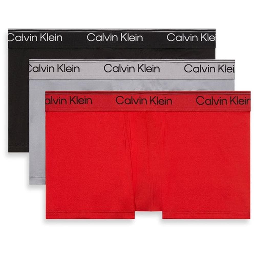 X3 Boxers Noir/Rouge Homme Calvin Klein Jeans Low Rise Trunk 1