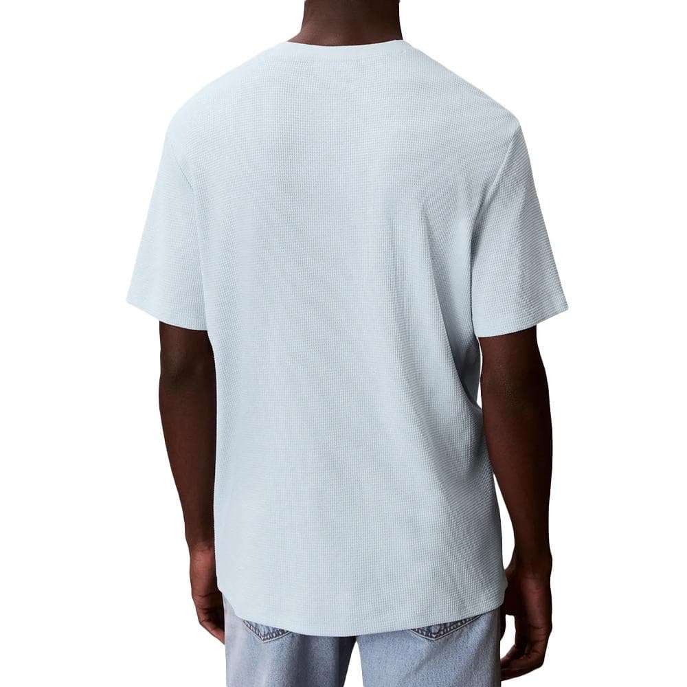 T-Shirt Bleu Pastel Homme Calvin Klein Jeans Waffle Badge 2