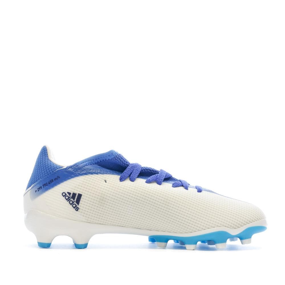 Chaussures de Football Blanche/Bleu Garçon Adidas X Speedflow.3 Mg J 2