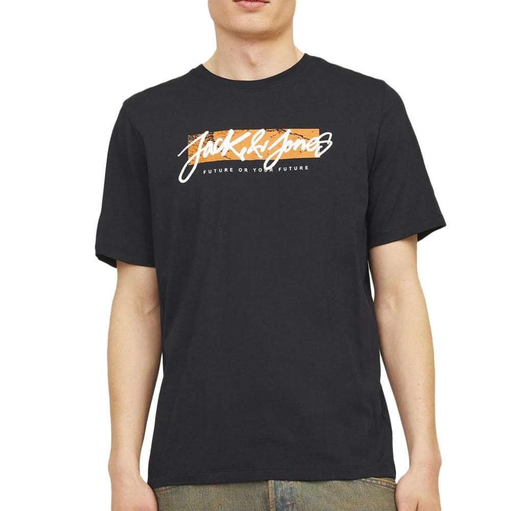T-Shirt Noir/Orange Homme Jack & Jones Ferris 1