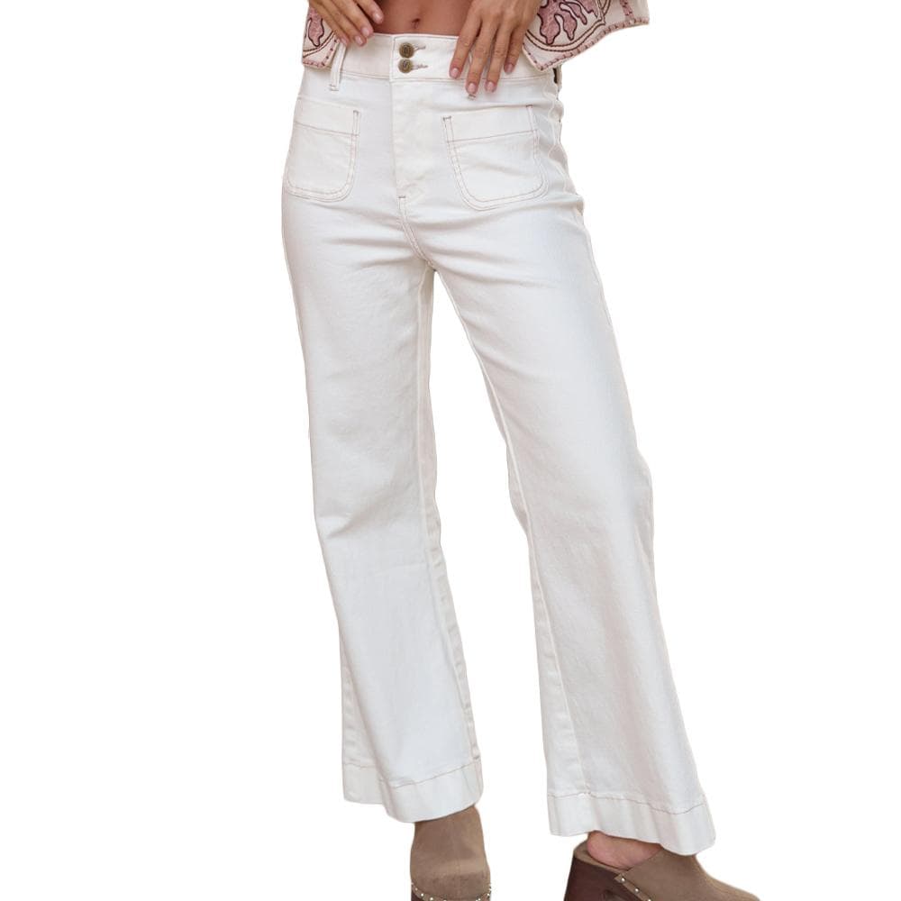 Jean Flare Blanc Femme Oraije Elenette 1