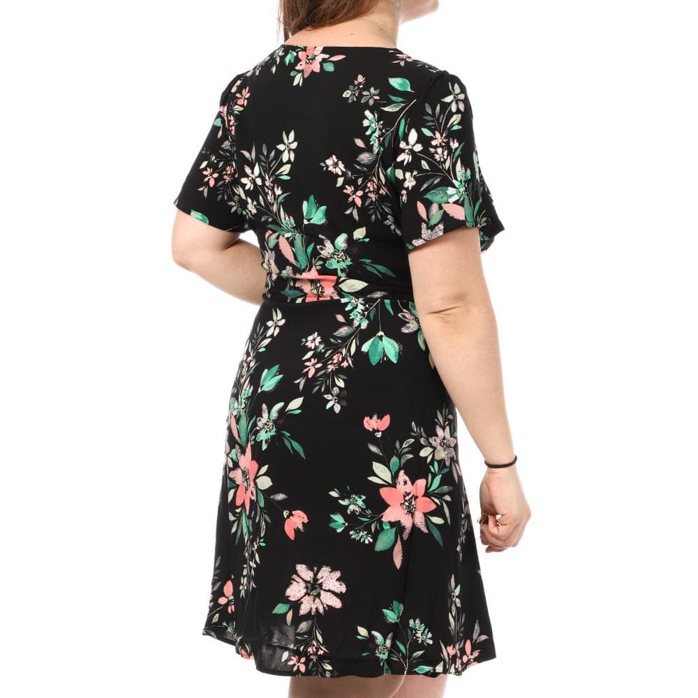 Robe Noir/Rose à Motifs Femme Vero Moda CURVE Easy B5T 2