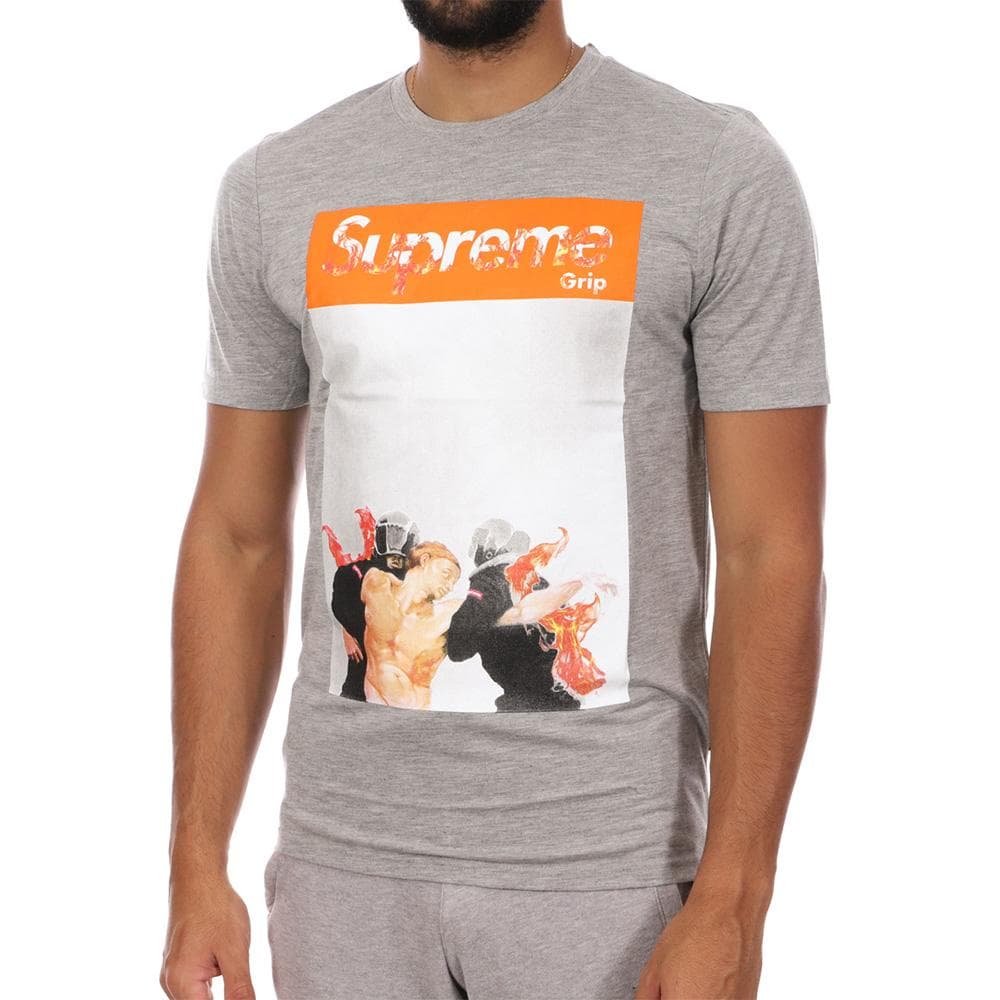 T-shirt Gris Homme Supreme Grip Police 1