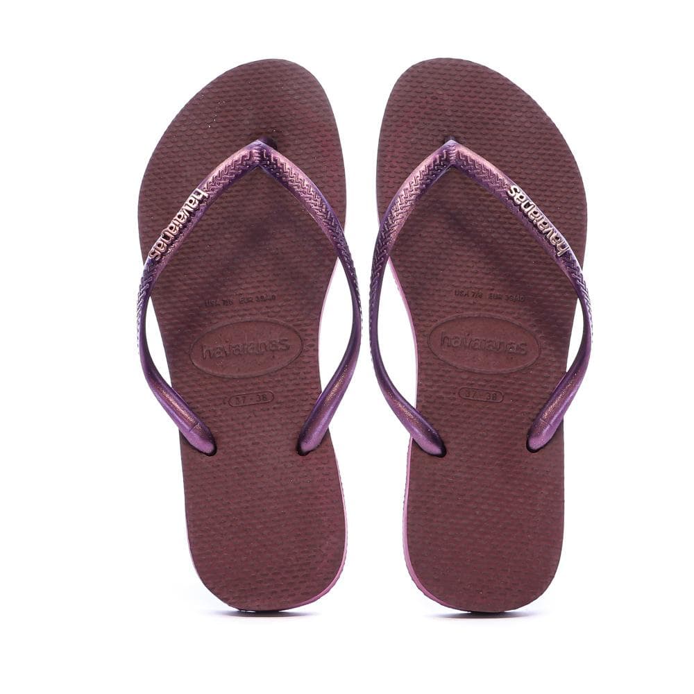 Tongs Violet Femme Havaianas Slim Logo Infradito 3