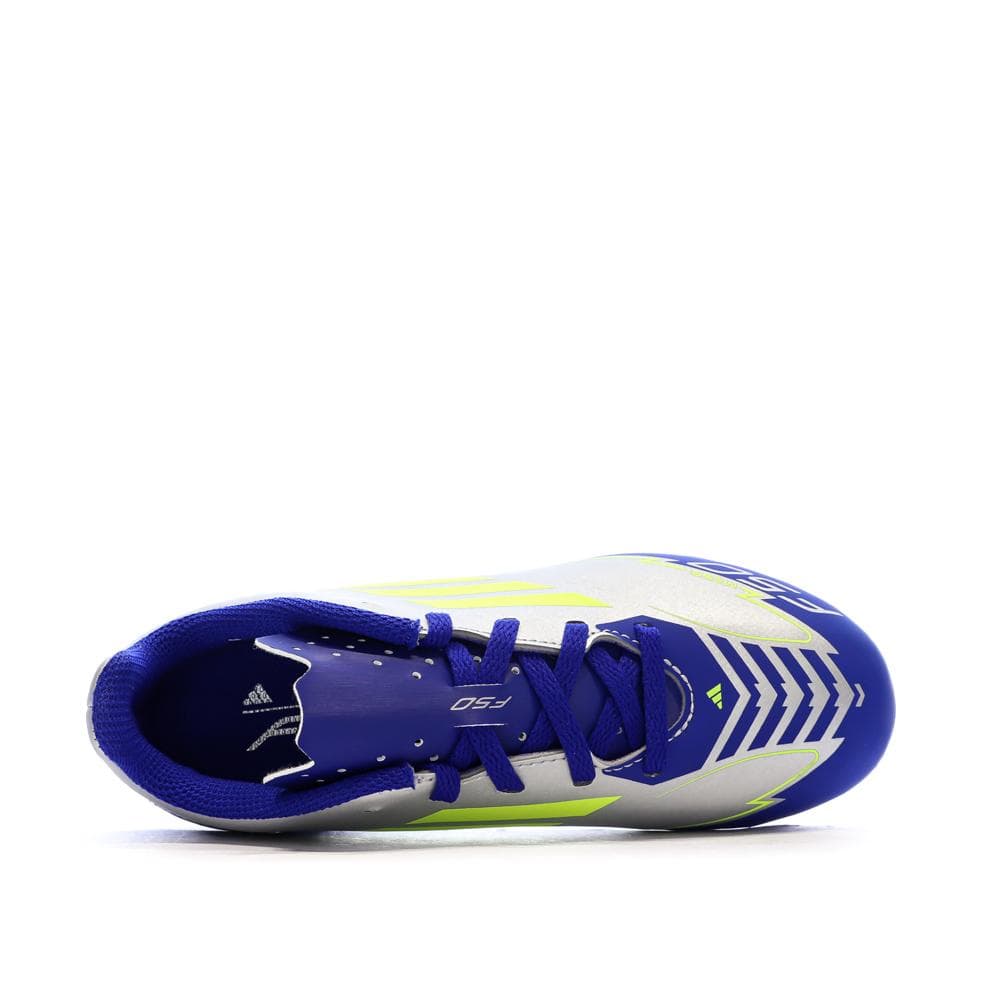 Chaussures de football Bleu/Gris Argent Garçon Adidas F50 Club 4