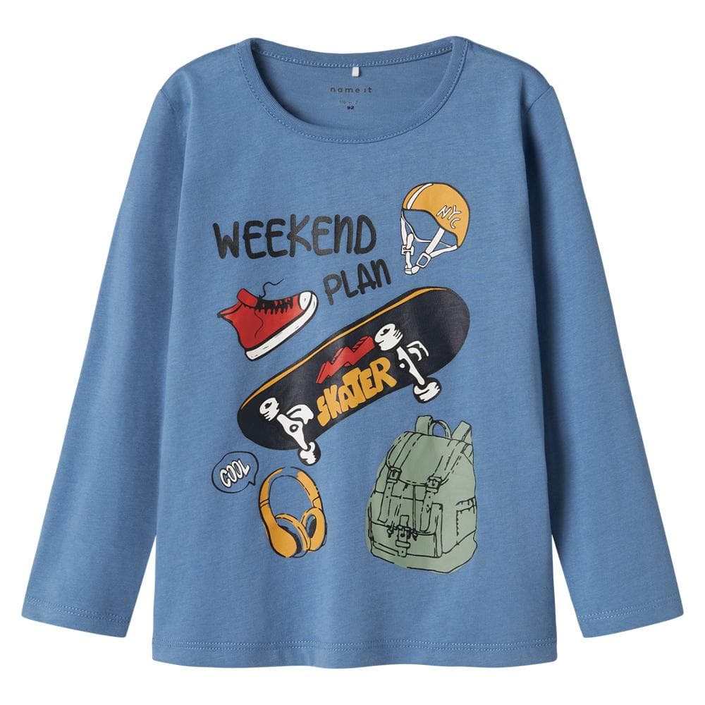 T-Shirt Manches Longues Bleu Garçon Name it Plasse 1