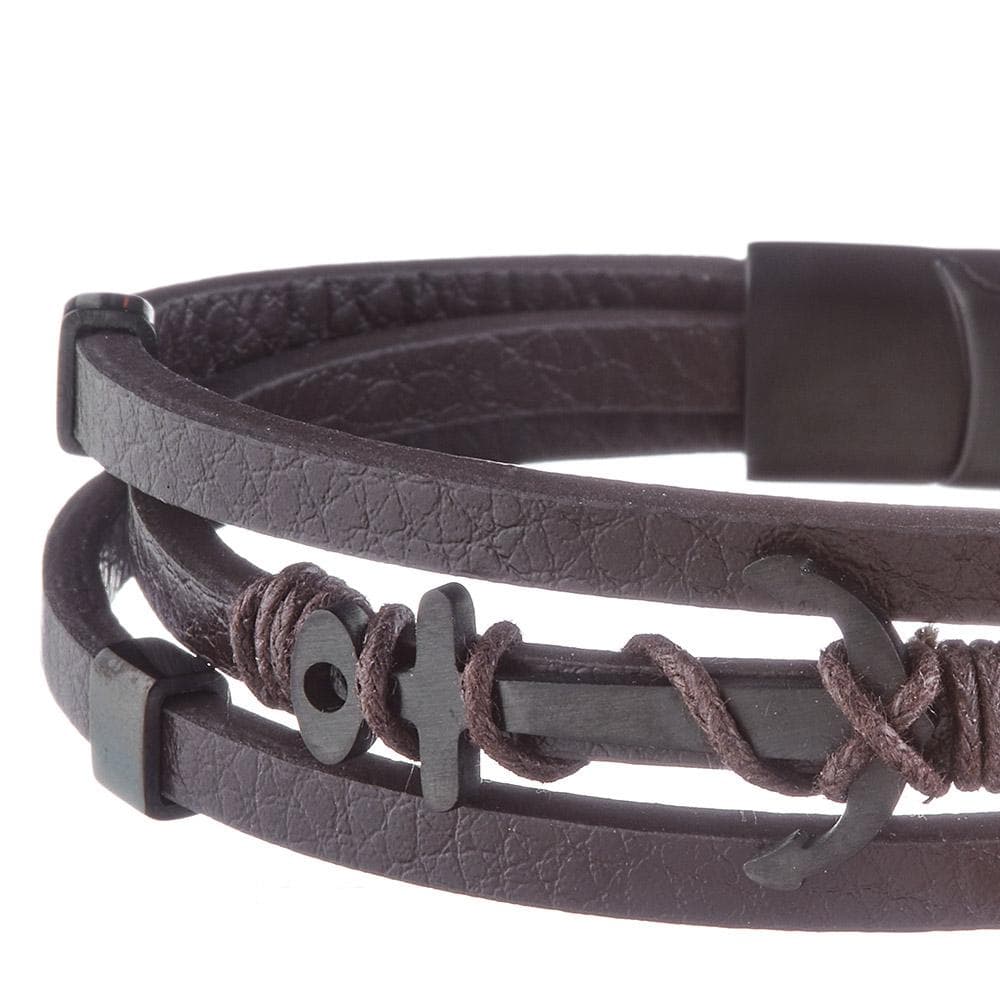 Bracelet Noir Geographical Norway Ancre 2