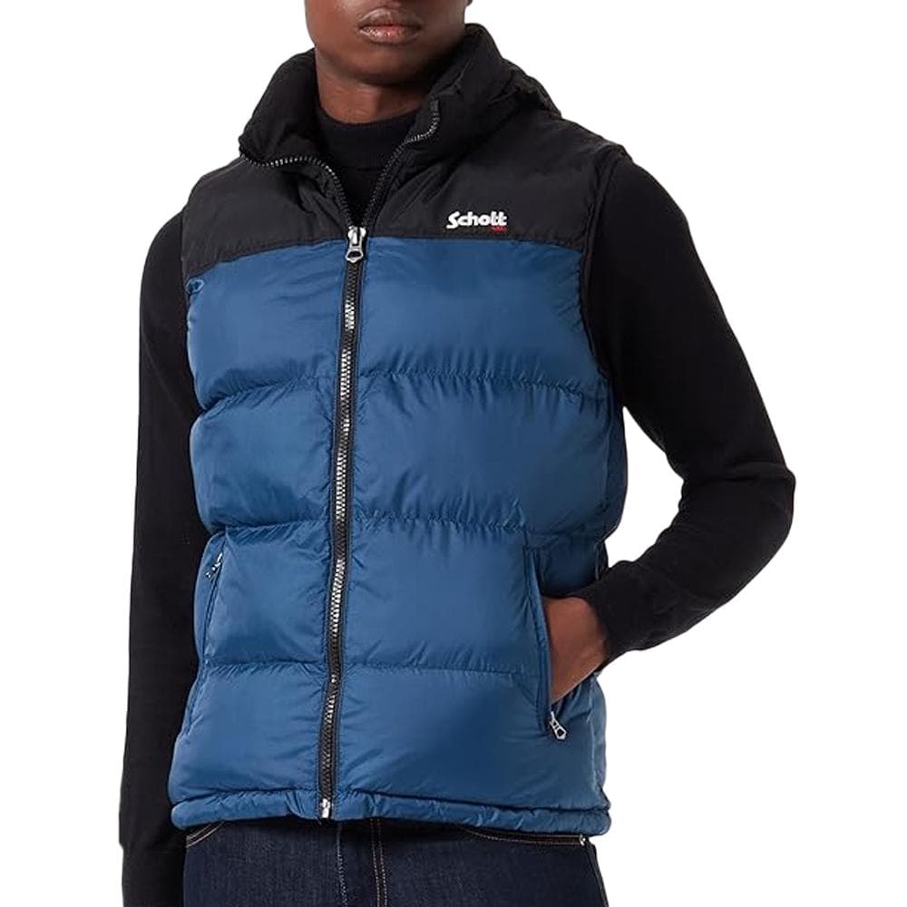 Doudoune sans manche Noir/Bleu Homme Schott Utahv 1