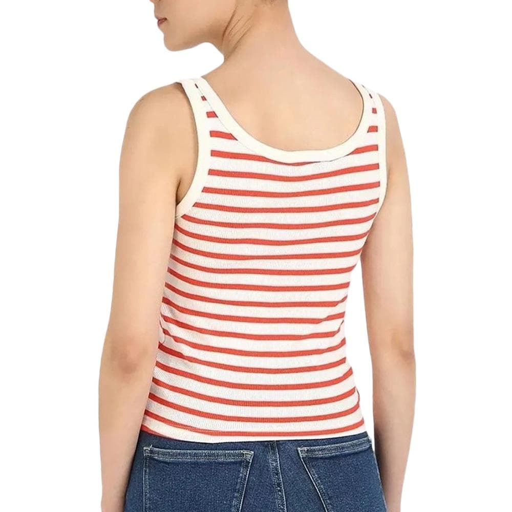 Débardeur Blanc/Rouge Femme Tommy Hilfiger Slim Button Tank 2