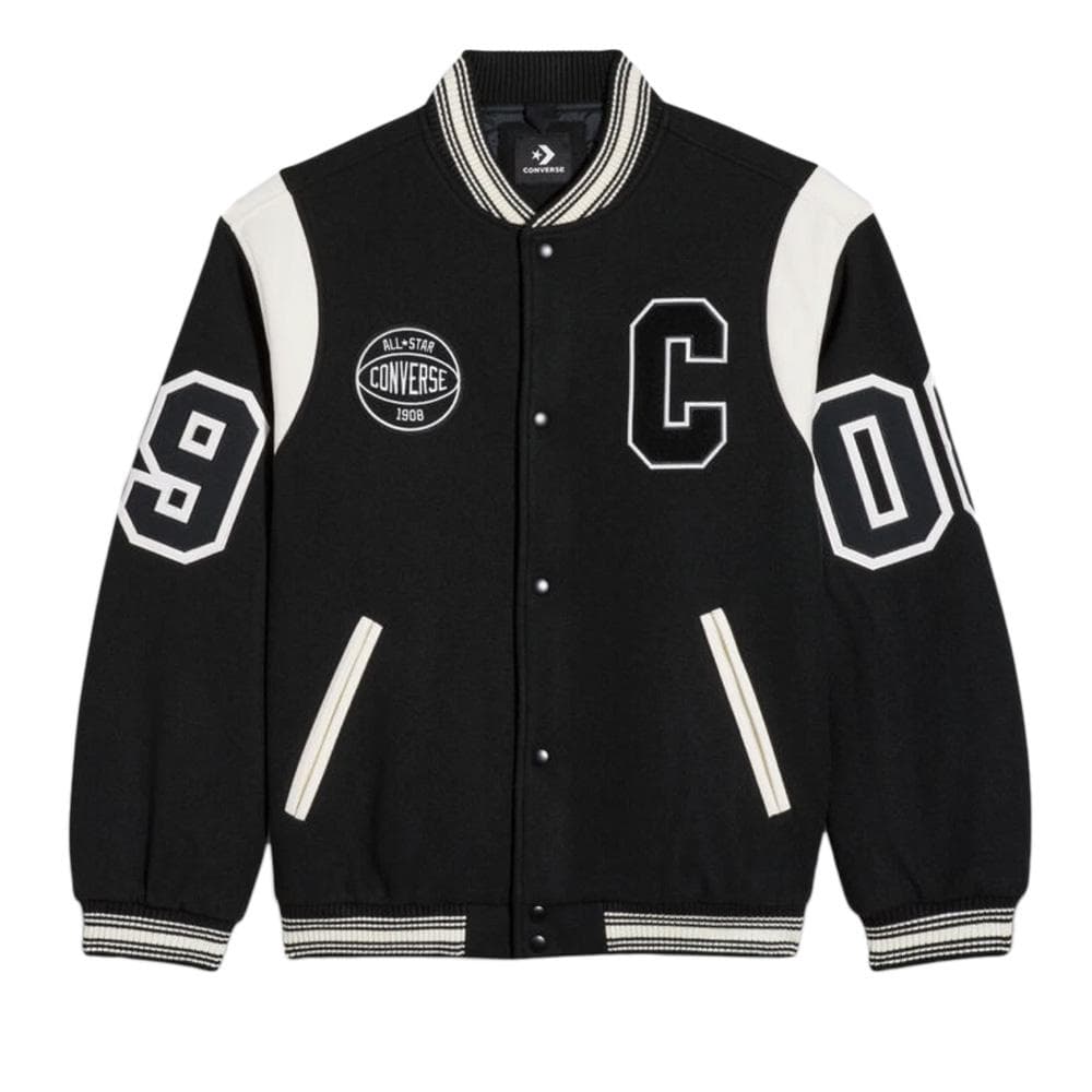 Veste Bomber Noir Homme Converse Luxe Varsity 1