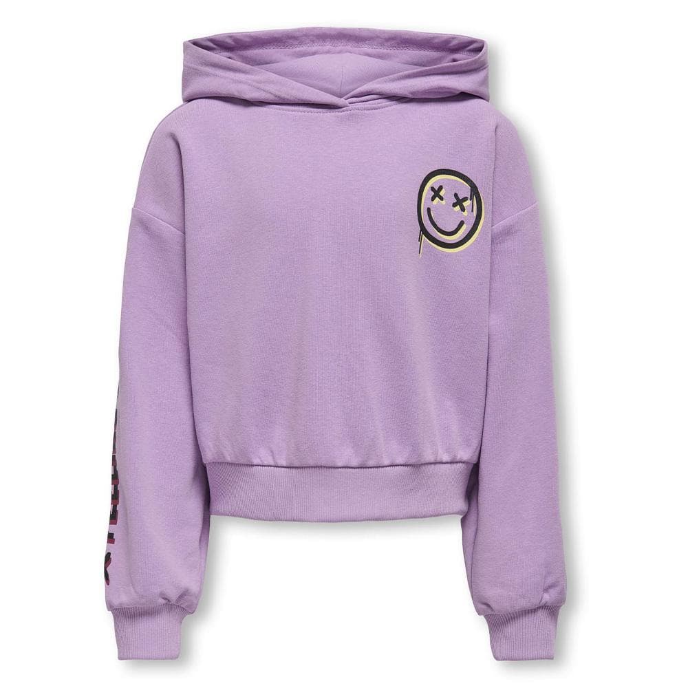Sweat à Capuche Mauve Fille Kids ONLY Smile Life 1
