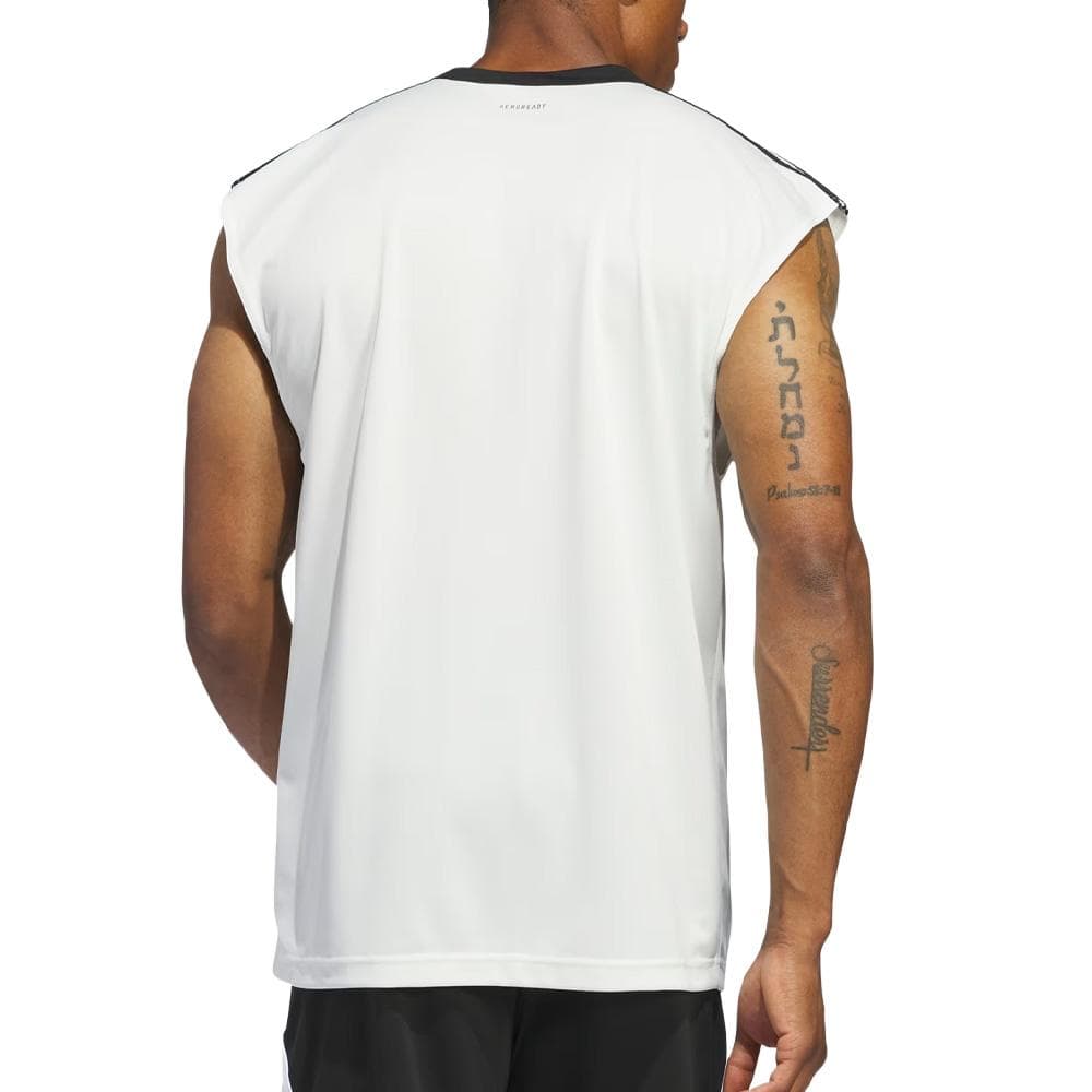 T-Shirt Blanc/Noir Homme Adidas All World 2