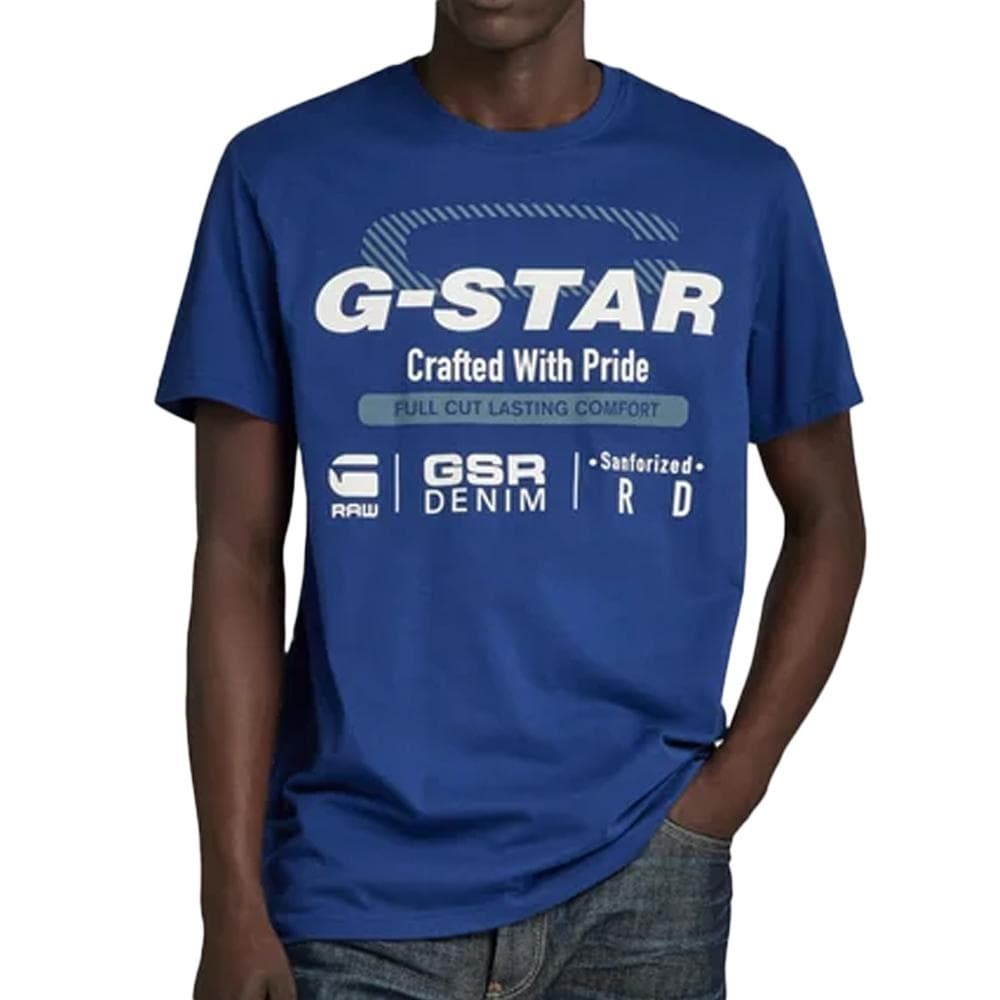 T-shirt Bleu Homme G-Star Raw Old Skool 1