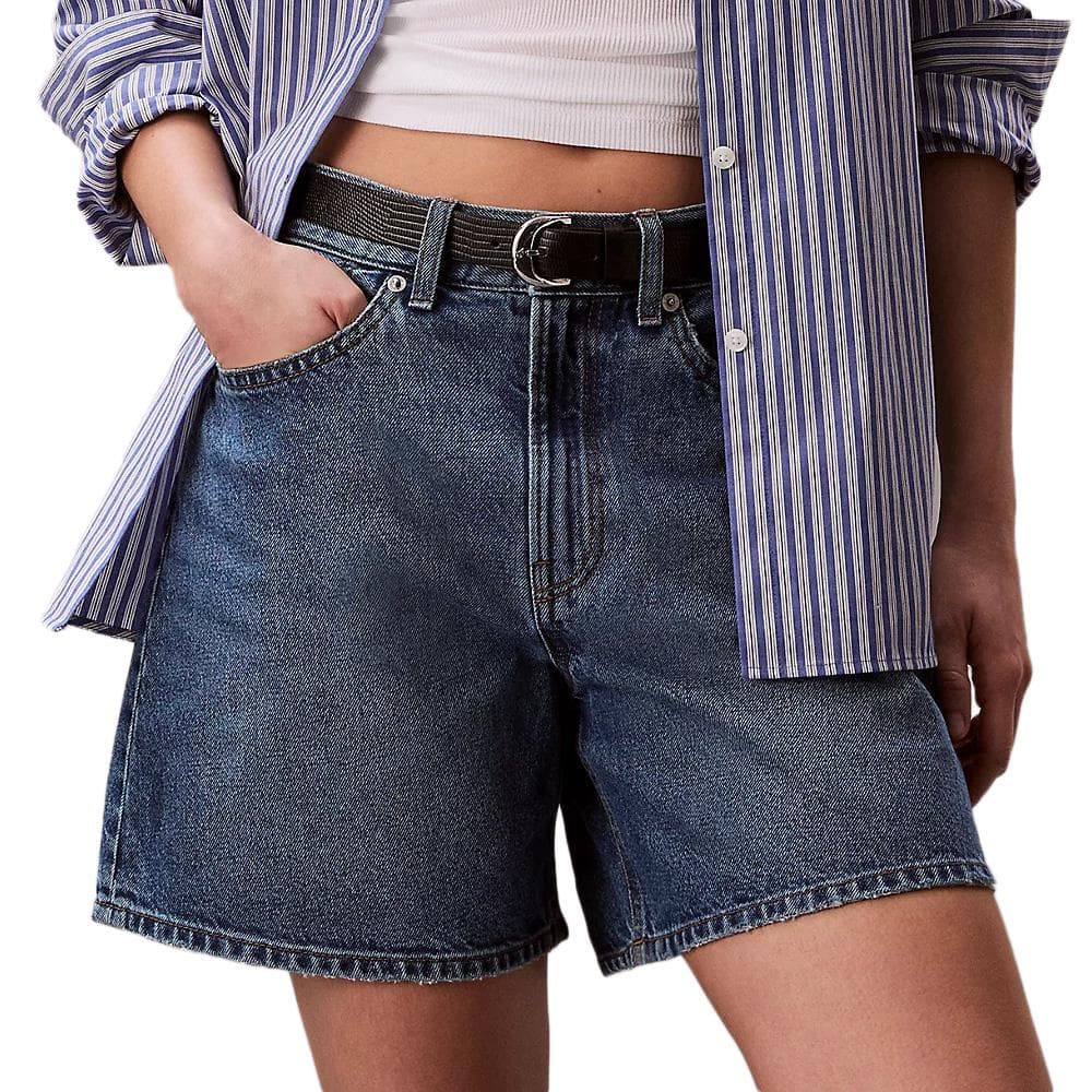 Short Bleu Femme Calvin Klein Jeans Rise Aline 1